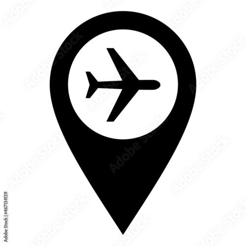 Flugzeug und Kartenmarkierung