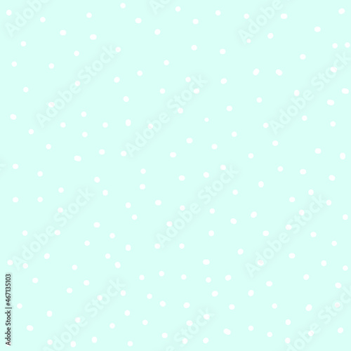 Christmas pattern. White snow on light blue background. Tamplate for greeting christmas cards, posters, stickers and seasonal design