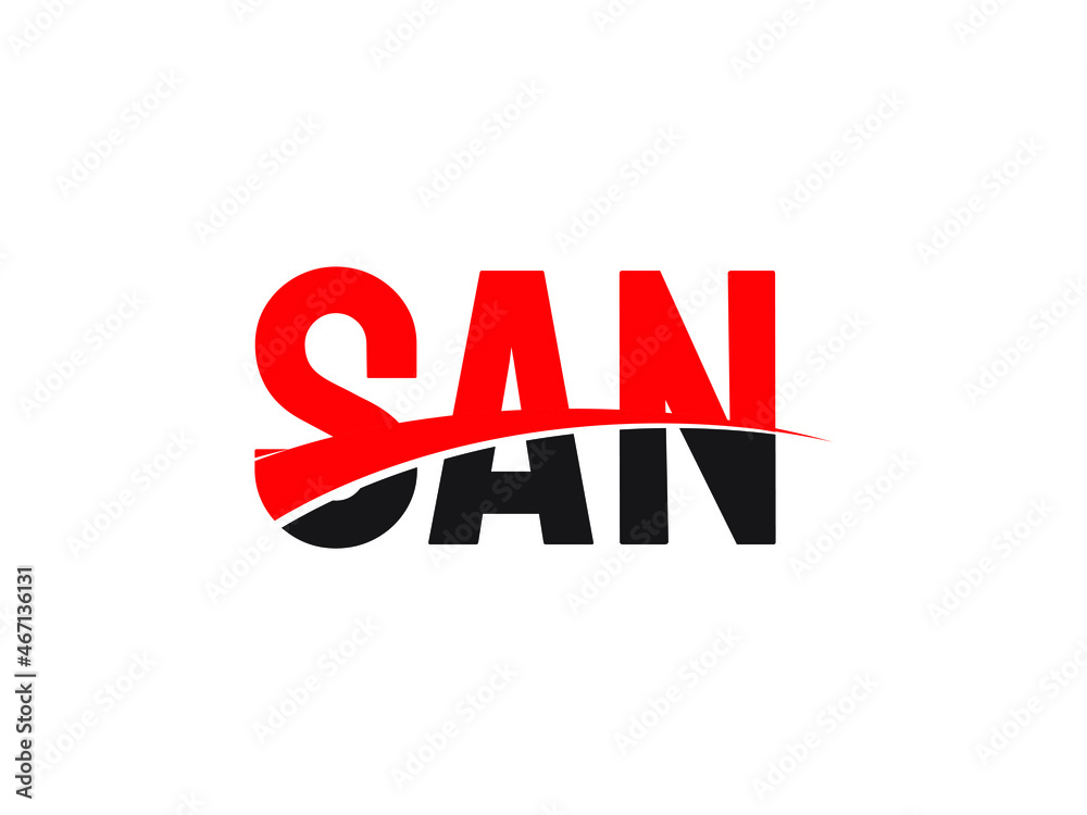 SAN Letter Initial Logo Design Vector Illustration