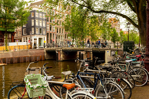 Canvas Print Amsterdam city canals during Autumn