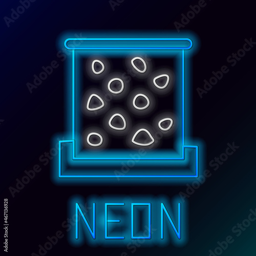 Glowing neon line Climbing wall icon isolated on black background. Colorful outline concept. Vector
