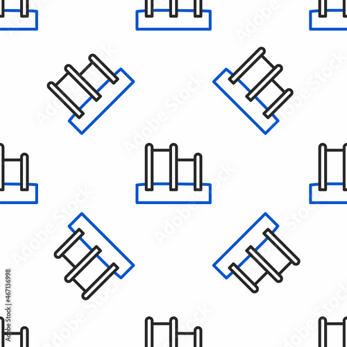 Line Sport horizontal bar icon isolated seamless pattern on white background. Colorful outline concept. Vector