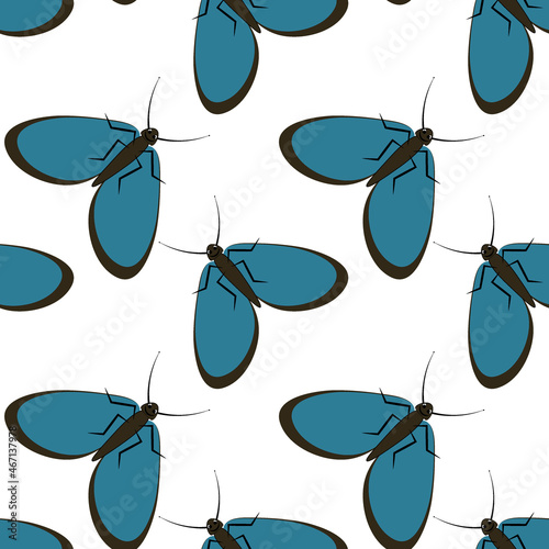 Illustration on a square background - stylized moths - graphics. Summer, insects, unbearable ease of life