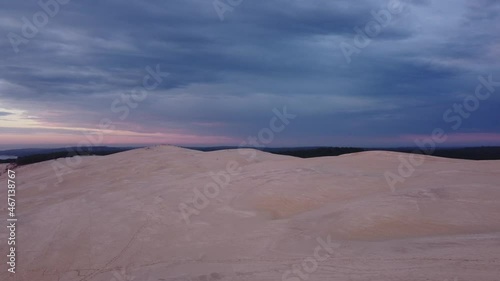 4k drone shot of Dune du Pilat, tallet sand dune in Europe photo