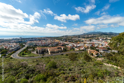 View of the city La Laguna and the coast of the island Tenerife. Canary Islands.