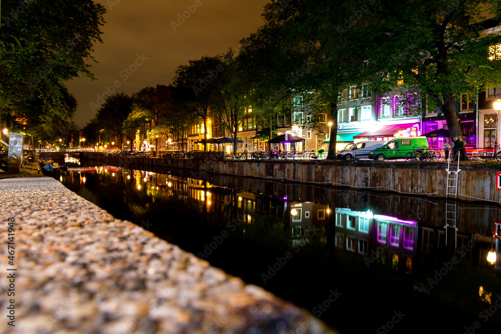 Amsterdam city by night, during autumn...