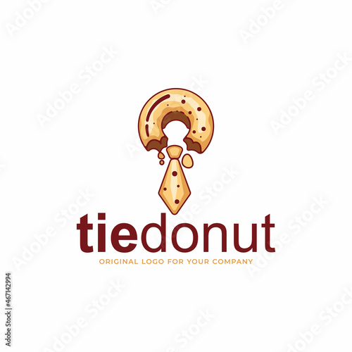 Unique donuts logo with tie symbol.