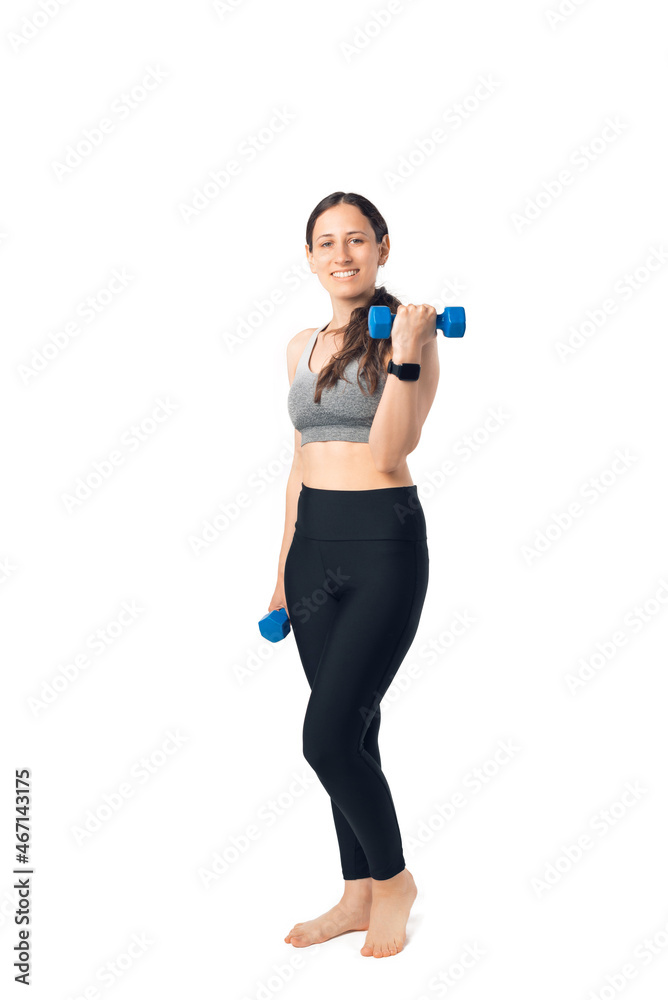 Young girl has a healthy lifestyle. She is practicing sports. Young girl has a healthy lifestyle. She is practicing sports.