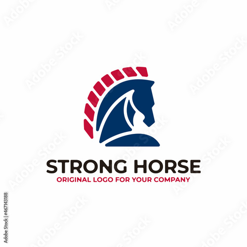Creative unique horse head logo design template.