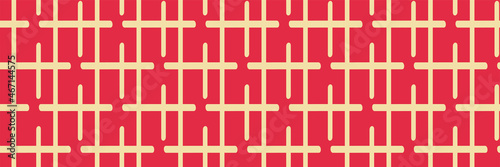Background pattern with simple geometric ornament on a red background. Seamless pattern for wallpaper.