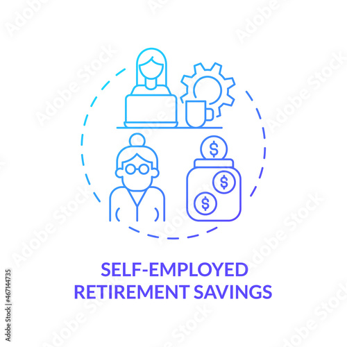 Self-employed retiral savings concept icon. Bank account type abstract idea thin line illustration. Retirement account for self employed. Saving for pension. Vector isolated outline color drawing