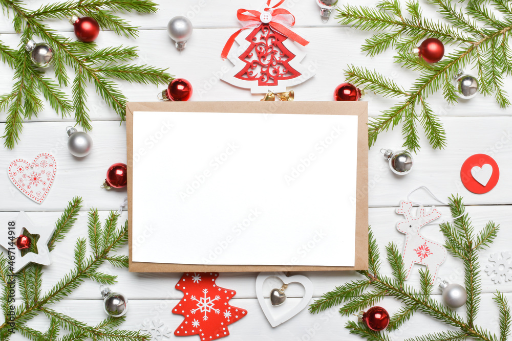Fototapeta premium Happy New Year and Christmas. Holiday banner, postcard.