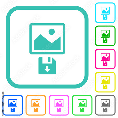 Save image to floppy disk vivid colored flat icons