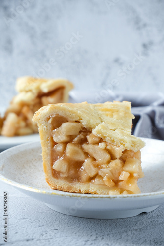 Slice of Apple pie with a cup of coffee