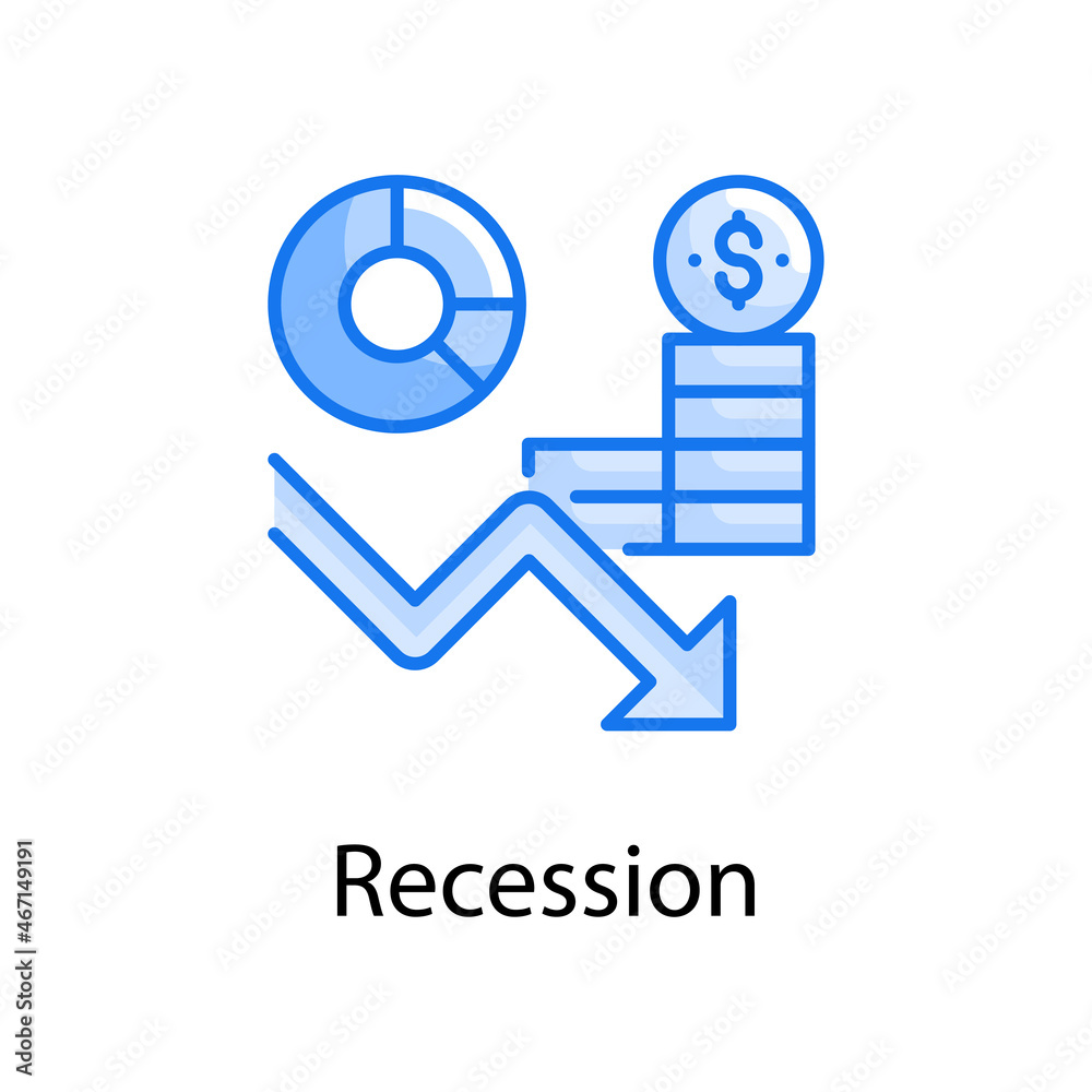 Recession vector blue colours Icon Design illustration. Web Analytics Symbol on White background EPS 10 File Recession vector blue colours Icon Design illustration. Web Analytics Symbol on White background EPS 10 File