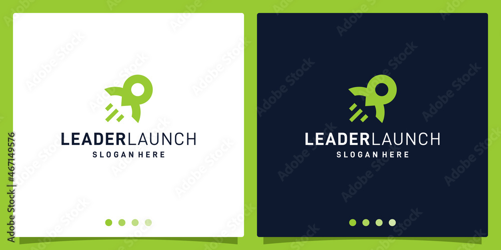 inspiration for the shape of a leader's logo and launch logo. premium vector