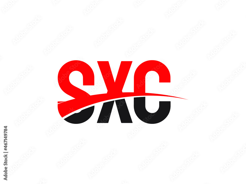 SXC Letter Initial Logo Design Vector Illustration