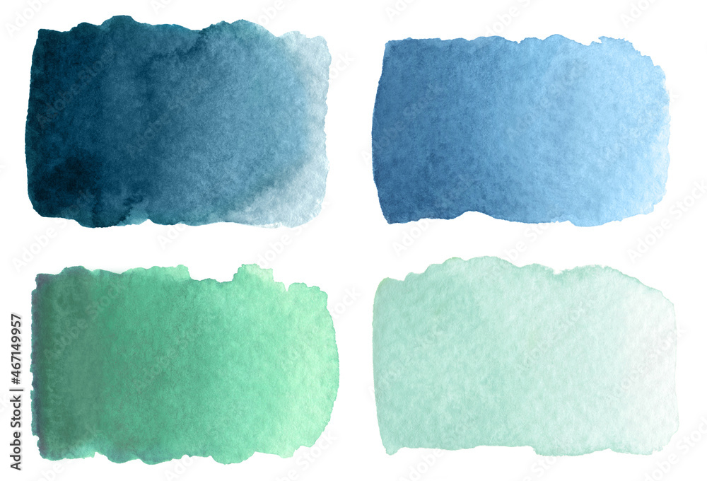 Obraz premium Abstract watercolor brush strokes with stains and paper texture