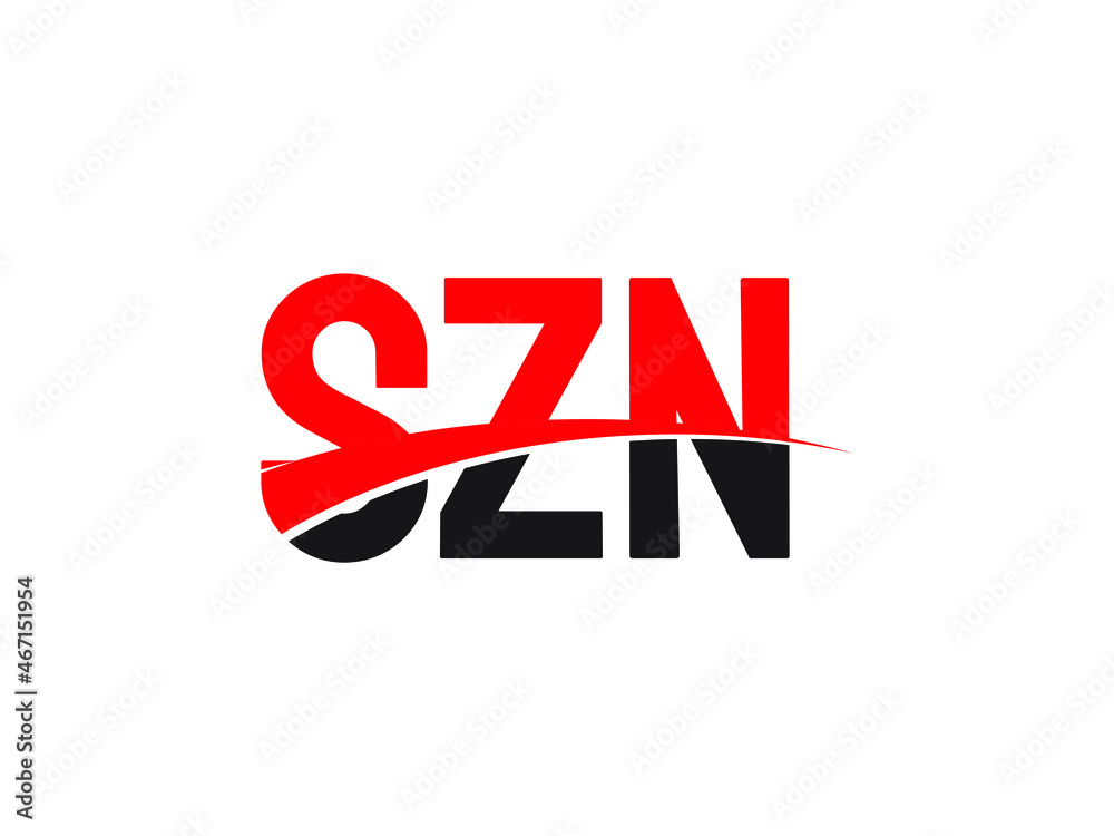 SZN Letter Initial Logo Design Vector Illustration
