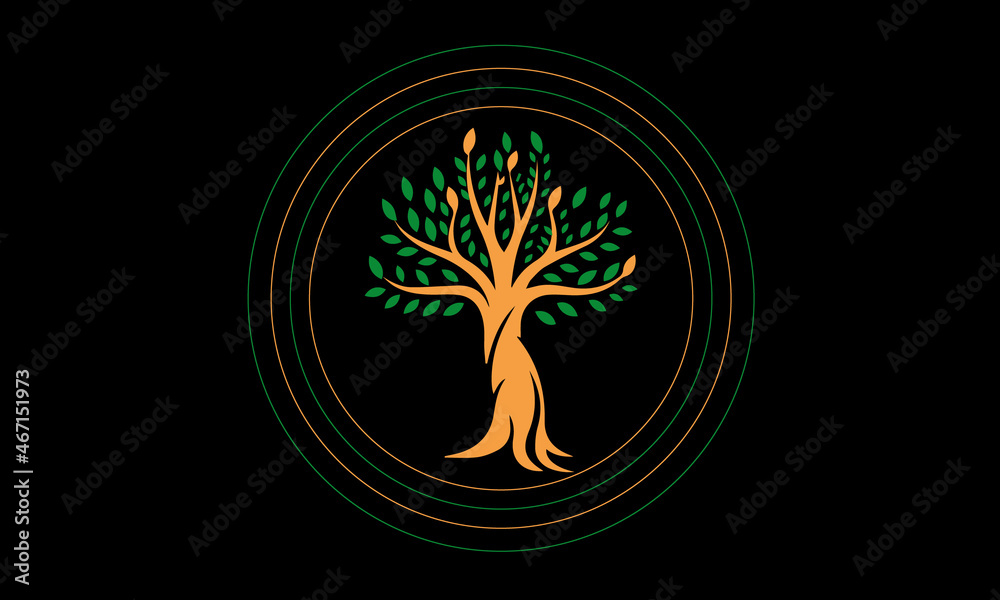 tree silhouette with lights,green tree tree silhouette with lights,green tree
