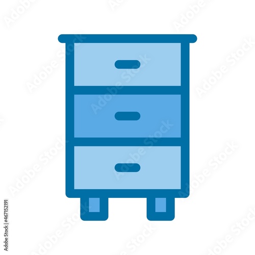 Chest Of Drawers Filled Blue Vector Icon Design