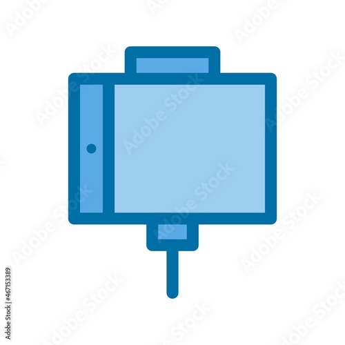 Selfie Stick Filled Blue Vector Icon Design