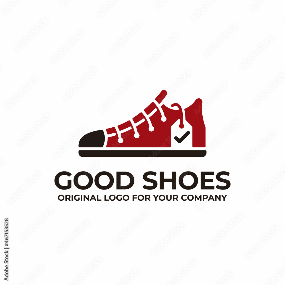Creative unique shoes logo design template.