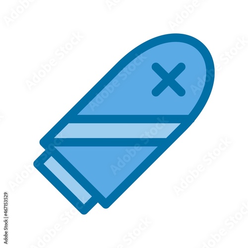 Surfboard Filled Blue Vector Icon Design