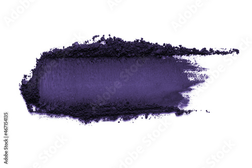 Canvas Print Gorgeous mystic purple crushed eyeshadows on white background close view from above