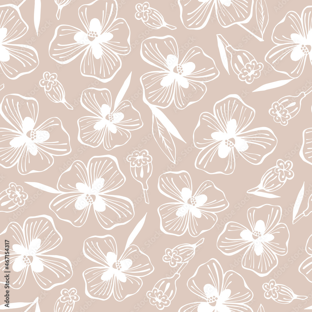 custom made wallpaper toronto digitalVector seamless pattern with hand drawn flowers.