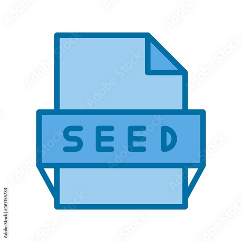 Seed Filled Blue Vector Icon Design