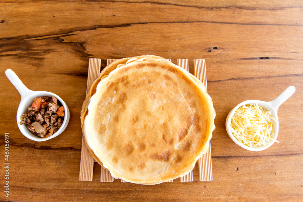 Meat pancakes, delicious Brazilian pancakes Meat pancakes, delicious Brazilian pancakes