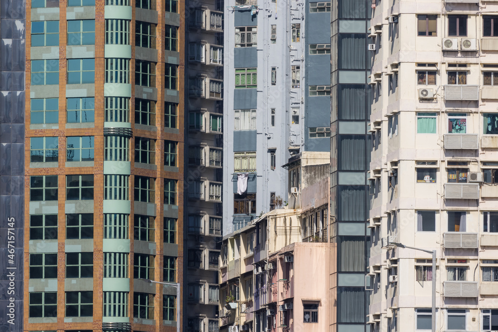 Exterior of the residential building in Hong Kong