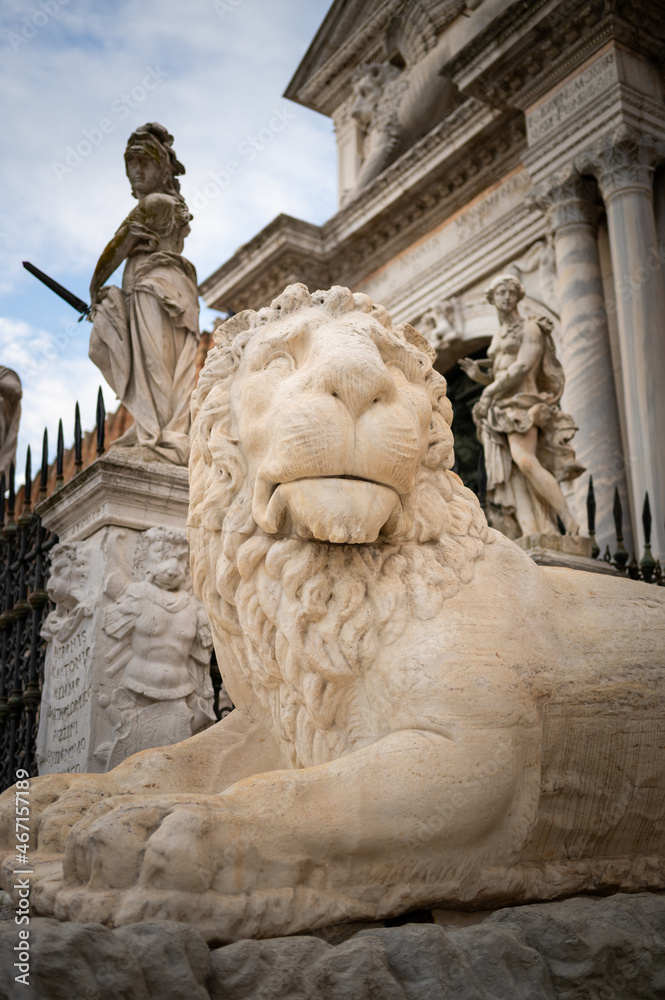 Stone lion in front of the Arsenale in Venice Stone lion in front of the Arsenale in Venice