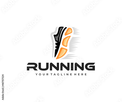 Sneakers, sports shoes, shoes, logo design. Fashion shoes, running shoes for running, vector design and illustration