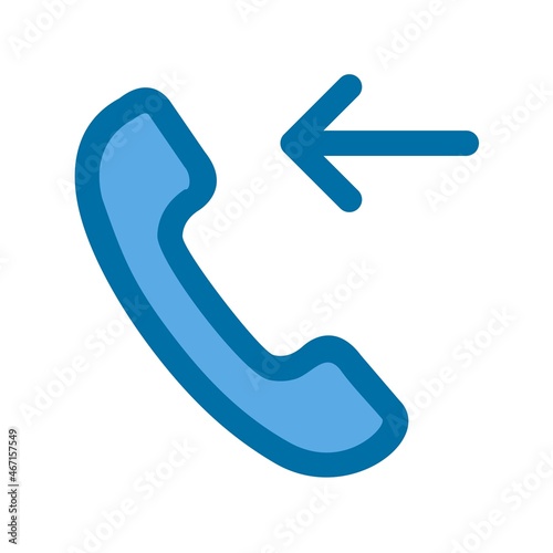 Incoming Call Filled Blue Vector Icon Design
