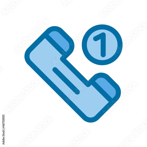 Missed Call Filled Blue Vector Icon Design
