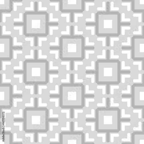 Monochrome background pattern in light shades of gray with geometric elements. Seamless background for wallpaper, textures.