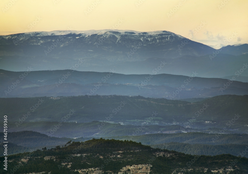View from mountain of Montserrat near Barcelona. Spain View from mountain of Montserrat near Barcelona. Spain