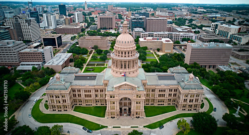 The Capitol in Texas photo from the drone. general plan photo