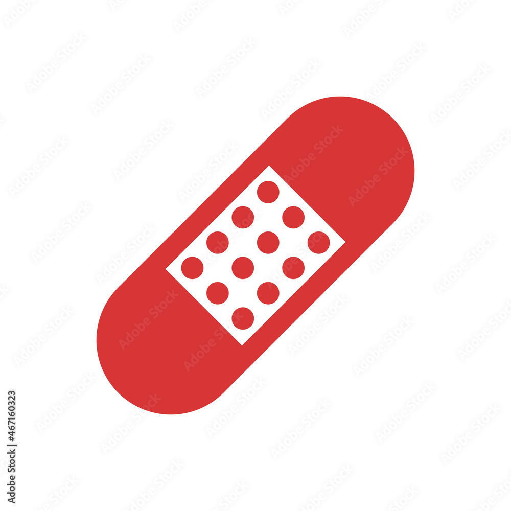 Plaster vector icon. Red symbol Plaster vector icon. Red symbol