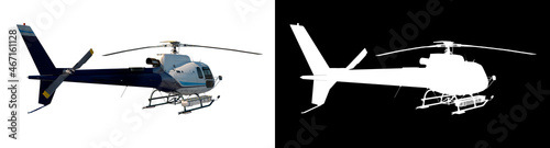 Helicopter 2- Perspective B view white background alpha png 3D Rendering Ilustracion 3D 