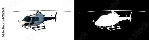 Helicopter 2- Perspective F view white background alpha png 3D Rendering Ilustracion 3D	