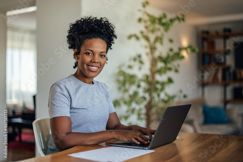 African-american adult woman, smiling for the picture