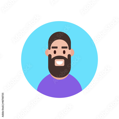 Man icon in circle. Vector illustration.