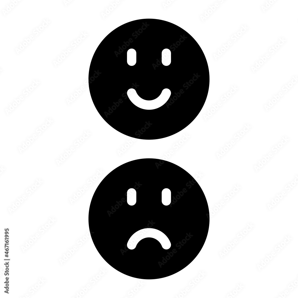 Fototapeta premium Feedback icon with smile and sad emoticon