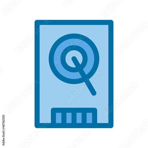 Hard Drive Filled Blue Vector Icon Design