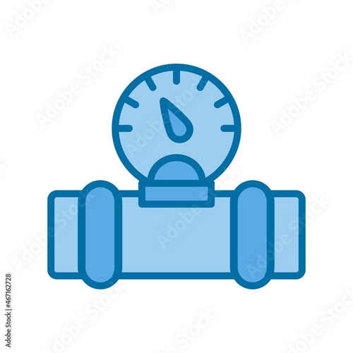 Gas Guage Filled Blue Vector Icon Design