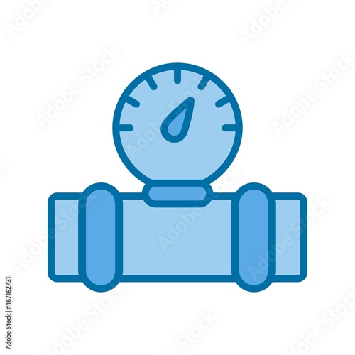 Fuel Guage Filled Blue Vector Icon Design