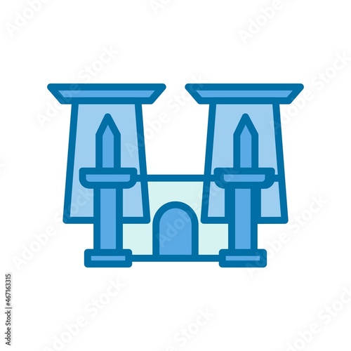 Luxor Temple  Filled Blue Vector Icon Design